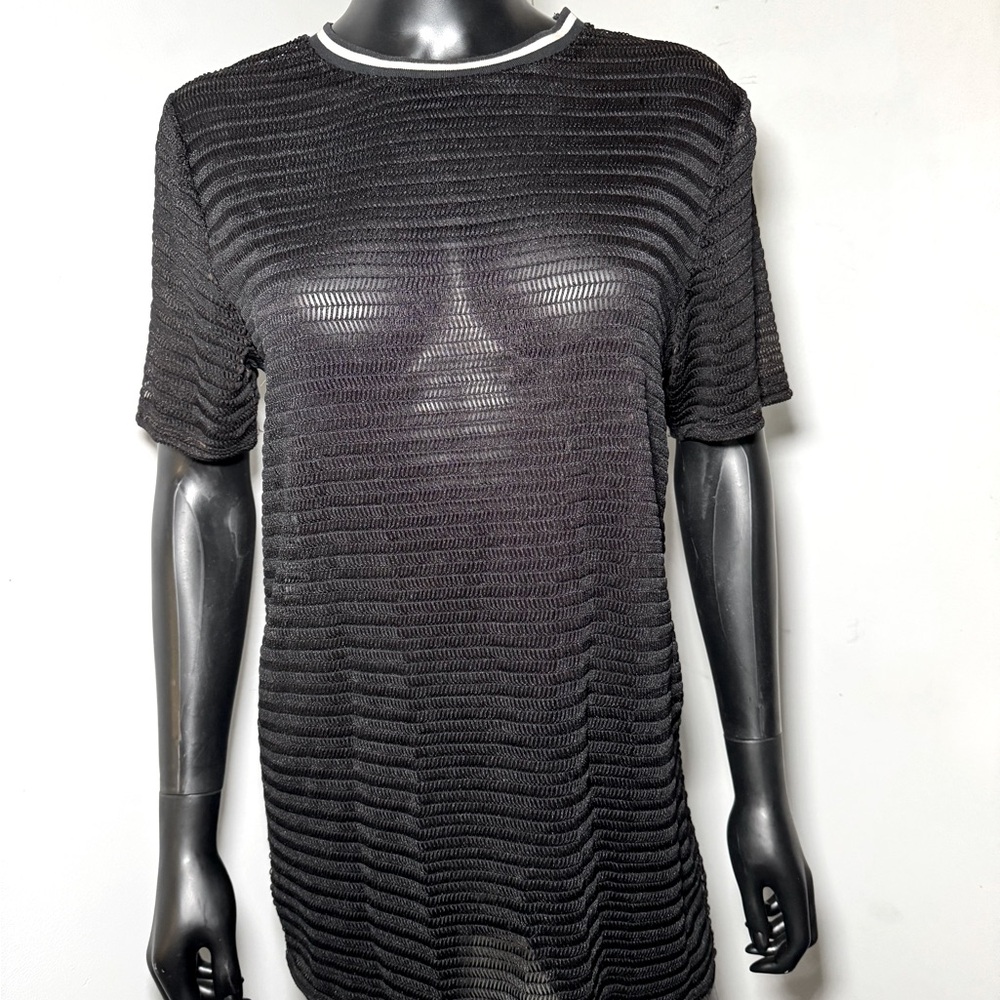 Black Sheer Knit Top